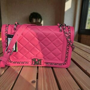 Badgley Mischka Big Crossbody With Frame And Chain On The Cover Hot Pink (NWT)